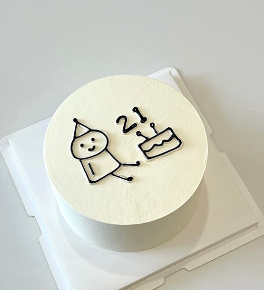 Minimalist Doodle Cake